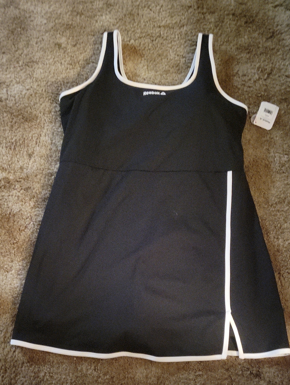 Reebok Black Tank Tennis Dress with White Piping